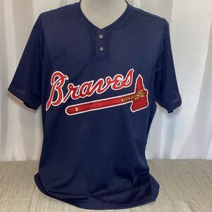 Vintage Atlanta Braves Wilson Baseball Jersey Blue Mesh XXL USA